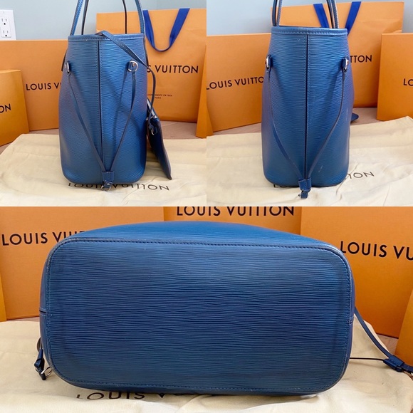 💞BLUE NEVERFULL W/ POUCH💞Epi Neverfull Mm Auth! - Picture 5 of 13